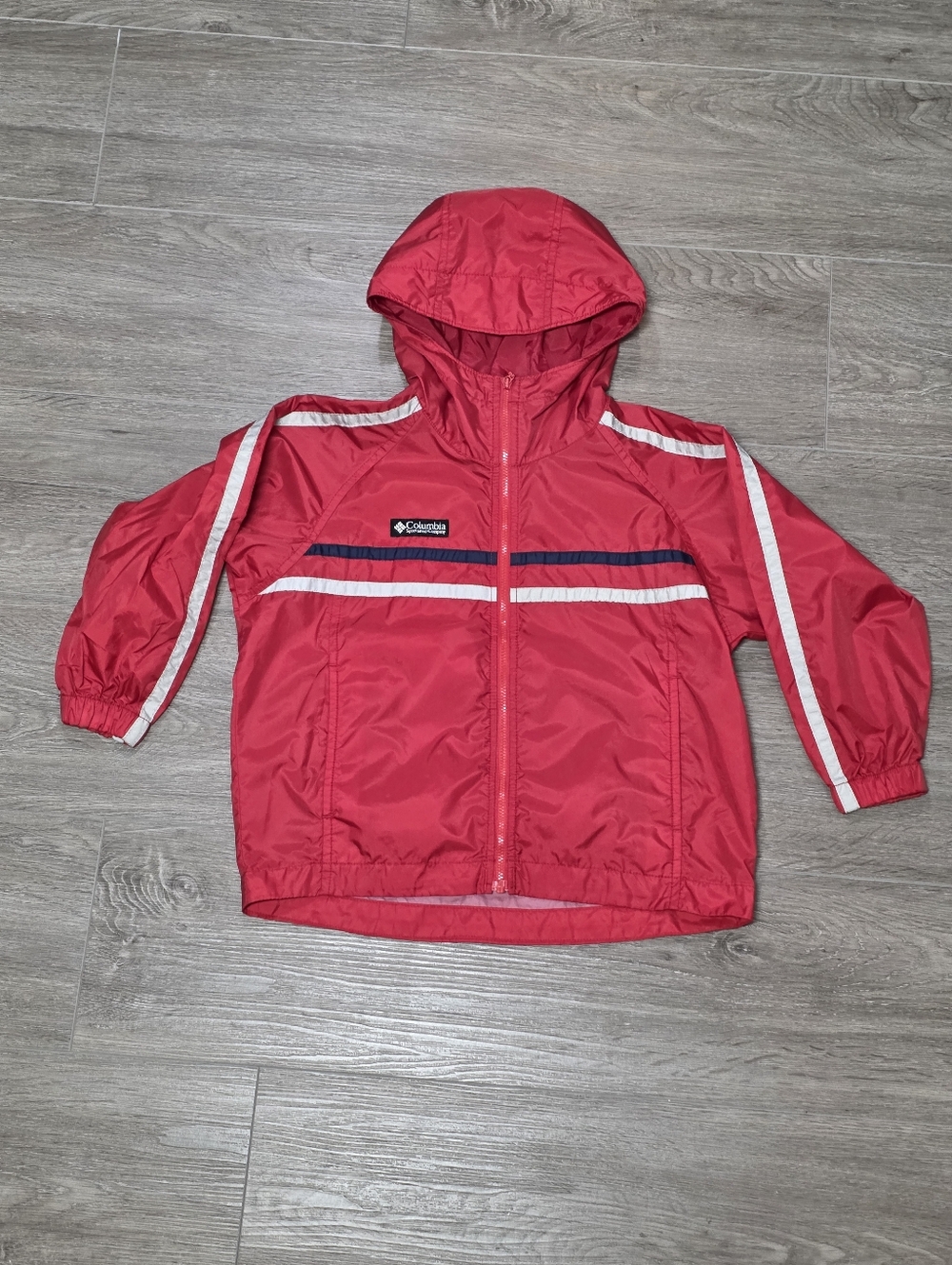 Columbia Windbreaker Water Resistant Jacket Kids Size 4/5 Red Zip Up